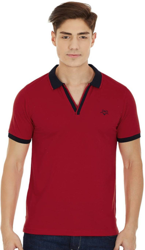 Cloak & Decker Solid Men Polo Neck Red T-Shirt Cloak & Decker Solid Men Polo Neck Red T-Shirt