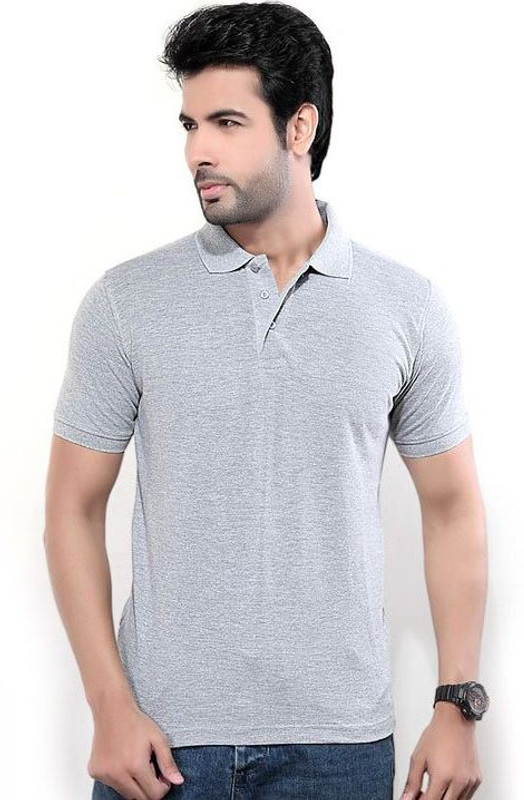 Concepts Solid Men Polo Neck Grey T-Shirt