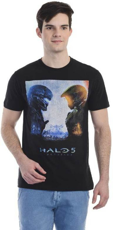 Halo 5 Printed Men Round or Crew Black T-Shirt