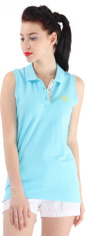 Pepe Jeans Solid Women Flap Collar Neck Blue T-Shirt
