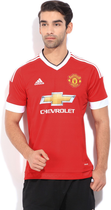 ADIDAS Printed Men V-neck Red T-Shirt