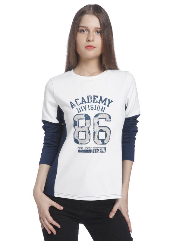 Vero Moda Printed Women Round Neck Blue, White T-Shirt