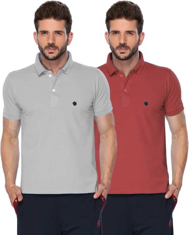 ONN Solid Men Polo Neck Grey, Maroon T-Shirt(Pack of 2) ONN Solid Men Polo Neck Grey, Maroon T-Shirt(Pack of 2)