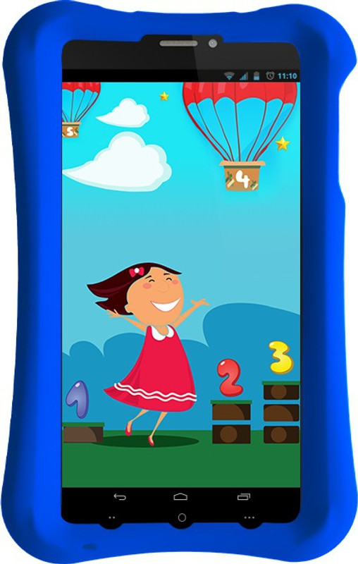 Pinig Kids Smart Tablet 0 to 5 with Blue Bumper 8 GB 6.9 inch with Wi-Fi+3G Tablet (Silver & Black)