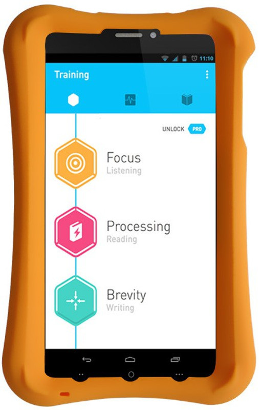 Pinig Kids Smart Tablet 9 to 12 with Orange Bumper 8 GB 6.9 inch with Wi-Fi+3G Tablet (Silver & Black)