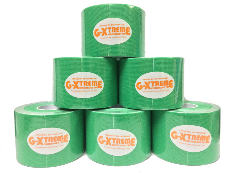 GXTREME KINESIOLOGY GREEN 5CM X 5M COTTON 6 ROLLS Support Tape(Green) GXTREME KINESIOLOGY GREEN 5CM X 5M COTTON 6 ROLLS Support Tape(Green)