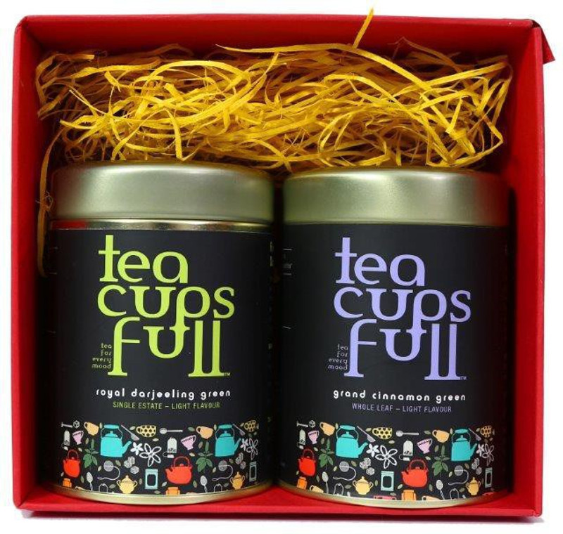 Teacupsfull Tea Gift, Darjeeling Green, Cinnamon Green Cinnamon Green Tea Box(100 g)