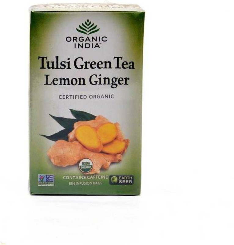 Organic India Organic India Tulsi Green Tea Lemon Ginger 18 Tea Bags Unflavoured Green Tea Box(100 g)