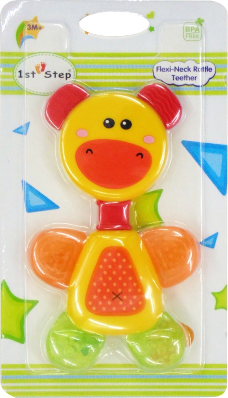 1st Step Flexi-Neck Rattle Teether(Yellow)