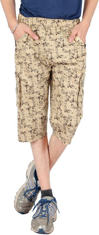 Wood Printed Men Three Fourths