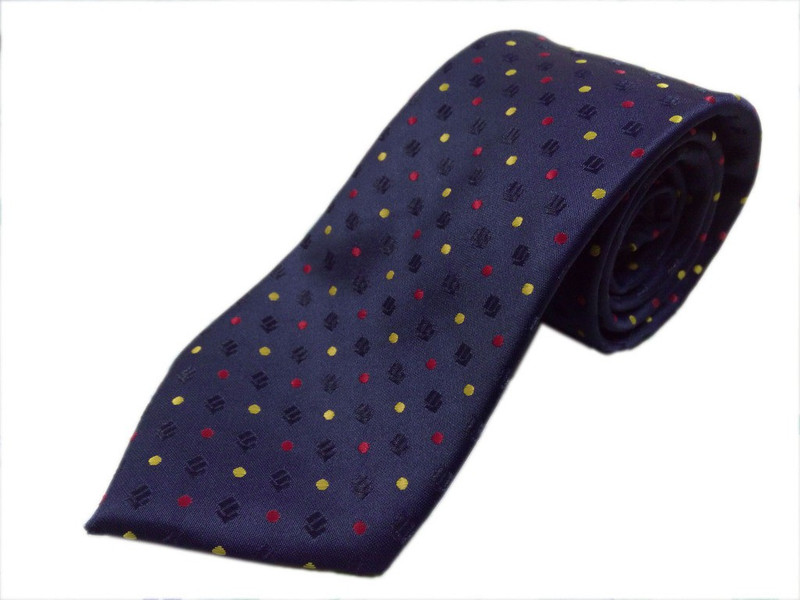 Blacksmithh Navy Blue Polka Dots Formal Polka Print Men Tie