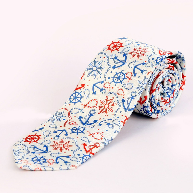 Blacksmith Blue Sailors Anchor Design Graphic Print Men Tie Blacksmith Blue Sailors Anchor Design Graphic Print Men Tie