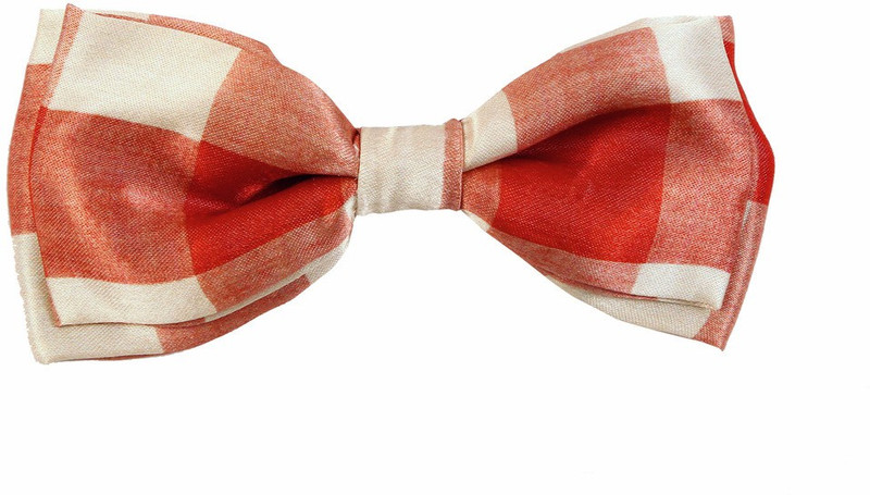 Blacksmith Red And Beig Bow Checkered Men Tie Blacksmith Red And Beig Bow Checkered Men Tie