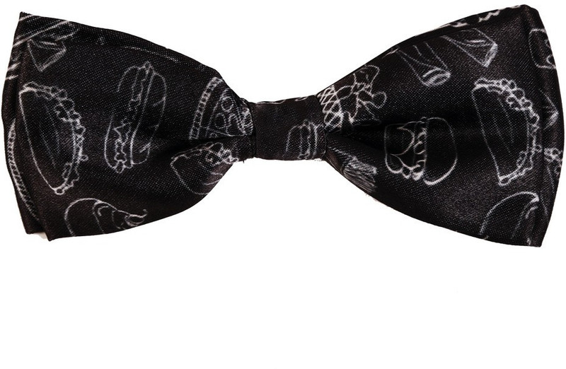 Blacksmith Pizza Pasta Blackdesign Bow Graphic Print Men Tie Blacksmith Pizza Pasta Blackdesign Bow Graphic Print Men Tie