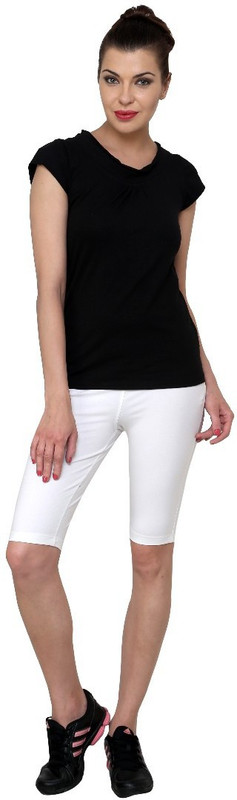 Casual Tees Solid Women White Tights Casual Tees Solid Women White Tights