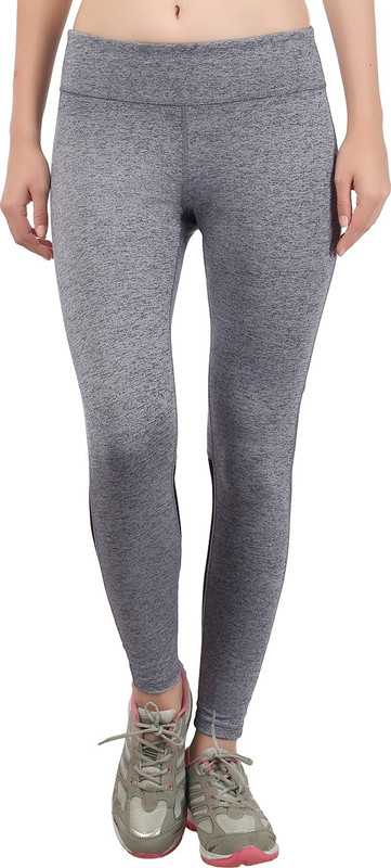 Fitrr Self Design Women Grey, Black Tights Fitrr Self Design Women Grey, Black Tights