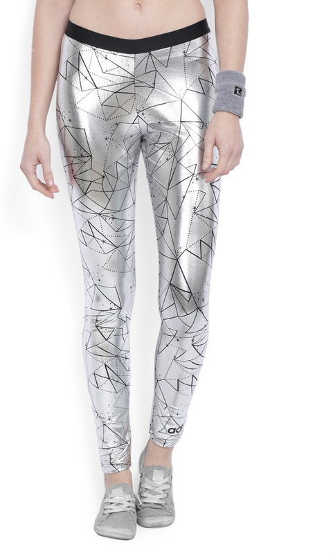 ADIDAS Printed Women Silver Tights ADIDAS Printed Women Silver Tights