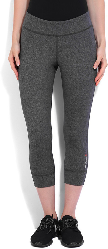 REEBOK Solid Women Grey Tights REEBOK Solid Women Grey Tights
