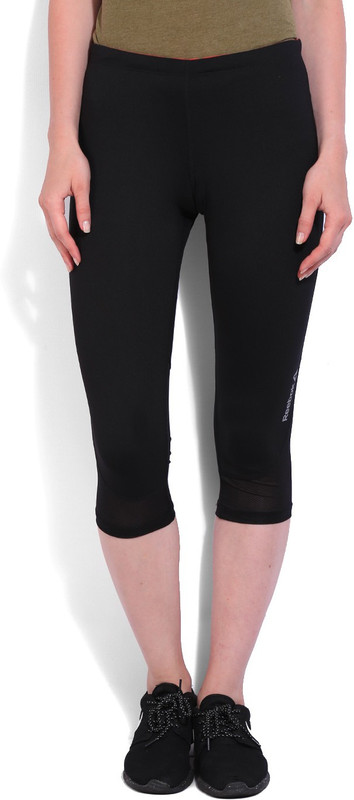 REEBOK Solid Women Black Tights REEBOK Solid Women Black Tights