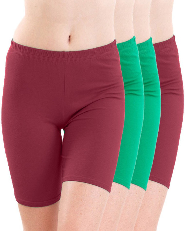 Meril Solid Women Maroon, Green Tights Meril Solid Women Maroon, Green Tights