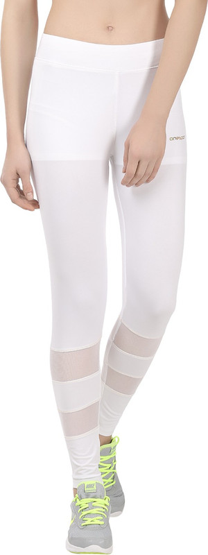 Onesport Solid Women White Tights Onesport Solid Women White Tights