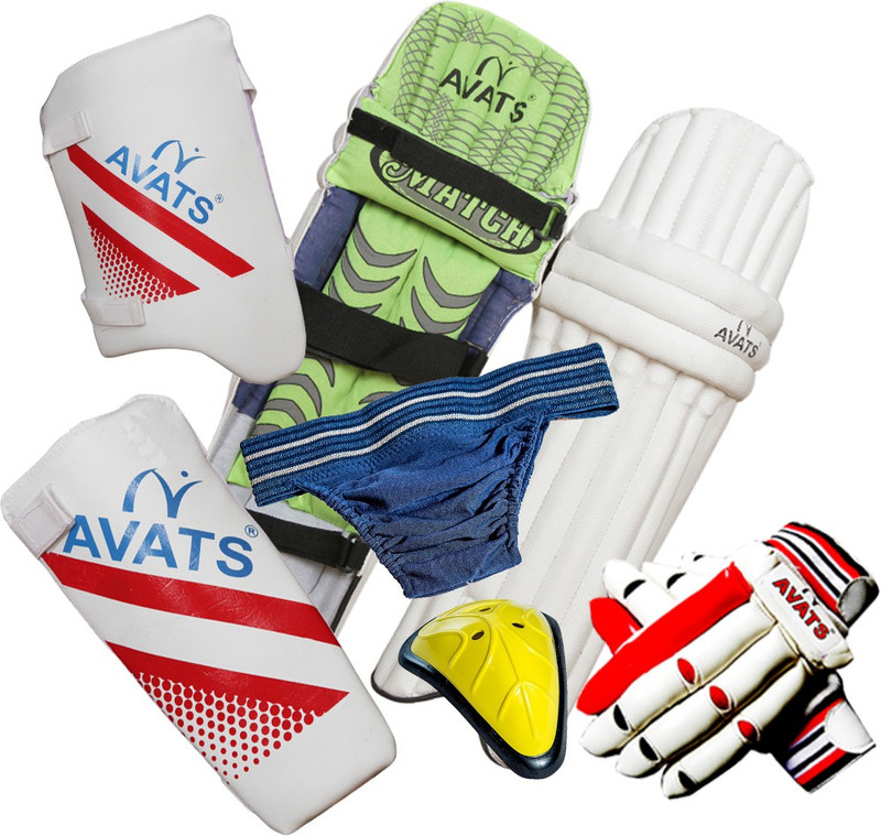 Avats Set Of Gloves Pad Elbow Thigh Supporter Cricket Cricket Kit