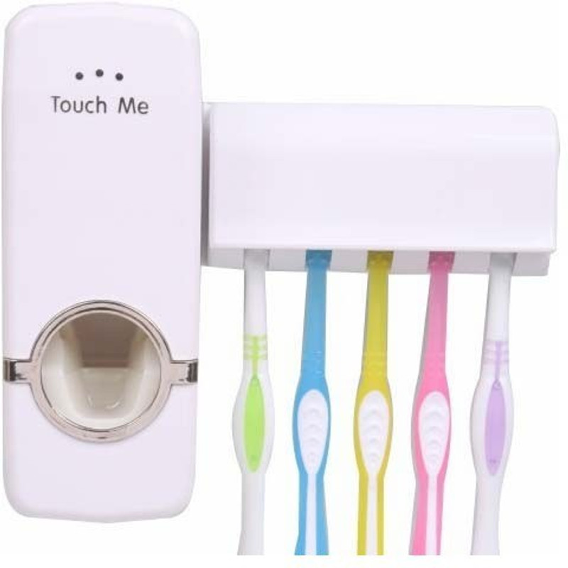 JLT Touch Me Automatic Vacuum Toothpaste Dispenser Squeezer with 5-pc Plastic Toothbrush Holder(Multicolor, Wall Mount) RS.189 (68.00% Off) - Flipkart