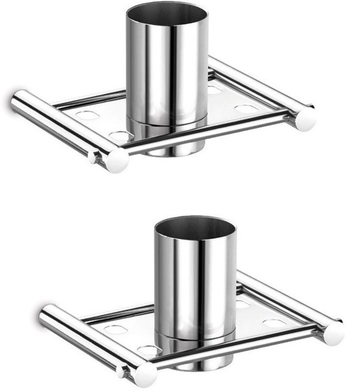 dazzle Zircon Stainless Steel Toothbrush Holder(Steel, Wall Mount)