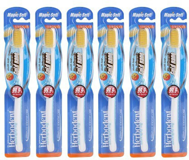 Herbodent Magic with Gold Nano Pre Shaped Bristles Extra Soft Toothbrush(Pack of 6)