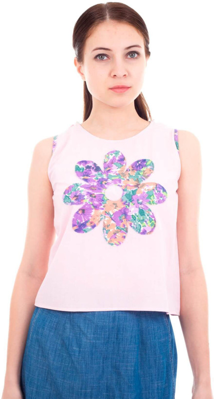 Forever 9teen Casual Sleeveless Solid Women Pink Top