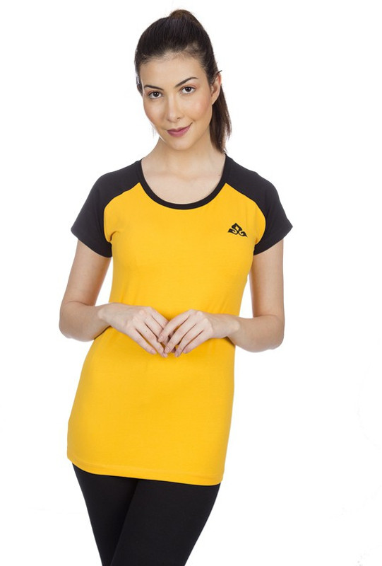 Goldstroms Casual Short Sleeve Solid Women Yellow Top