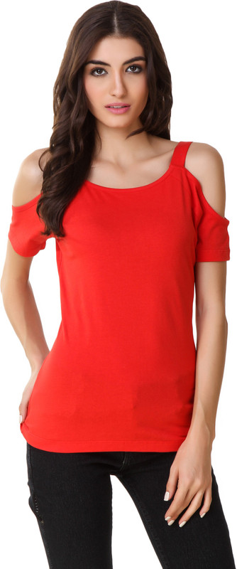 Texco Party Short Sleeve Chevron Women Red Top