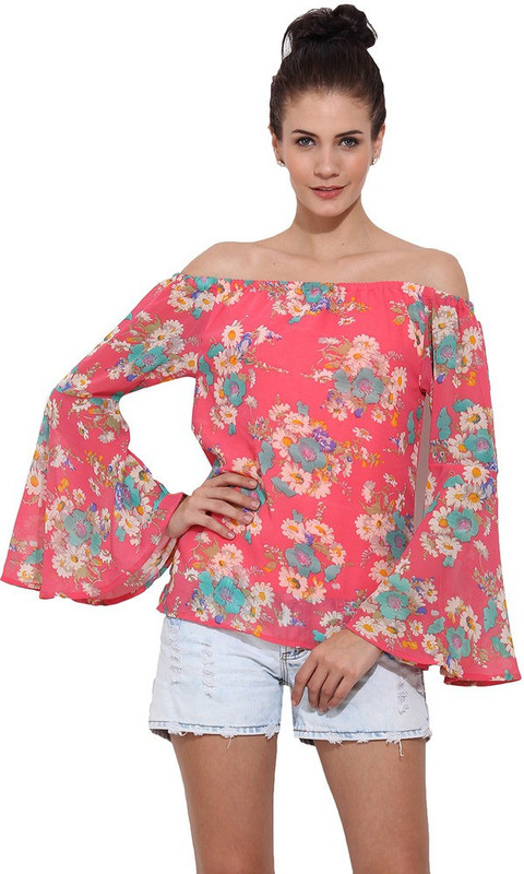 Trend Arrest Casual Full Sleeve Floral Print Women Pink Top