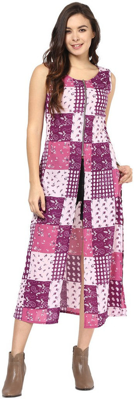Abiti Bella Party Sleeveless Geometric Print Women Pink Top