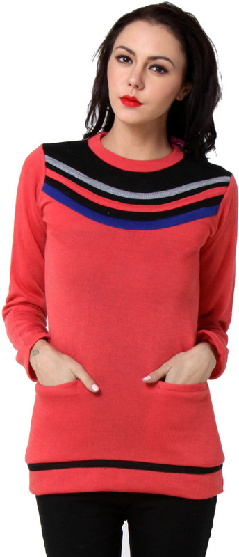 TeeMoods Casual Full Sleeve Solid Women Pink Top