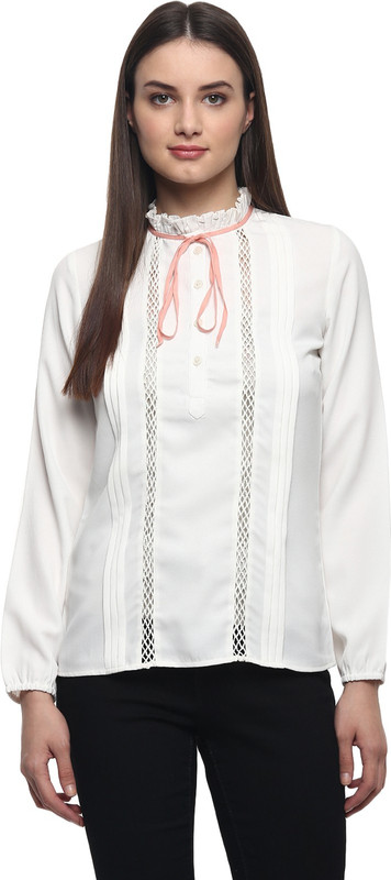 The Vanca Casual Full Sleeve Solid Women White Top