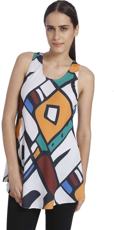 Vero Moda Casual Sleeveless Printed Women Multicolor Top