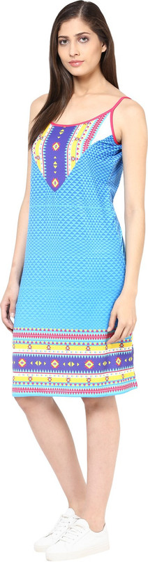 Fritzberg Casual Sleeveless Printed Women Blue Top