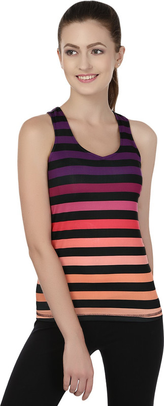 Fitrr Casual Sleeveless Striped Women Multicolor Top