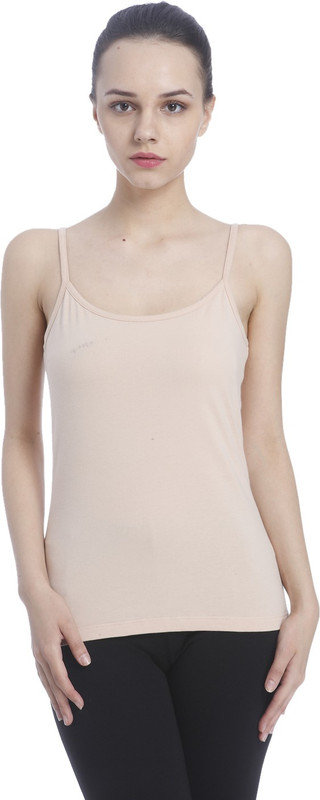 Only Casual Noodle strap Solid Women Beige Top