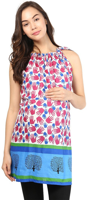 Mine4Nine Casual Sleeveless Printed Women Multicolor Top
