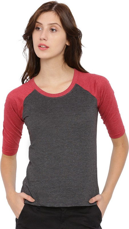 Campus Sutra Casual 3/4 Sleeve Solid Women Maroon Top