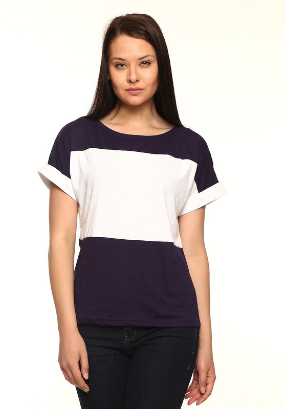 Vvoguish Casual Short Sleeve Solid Women White, Blue Top