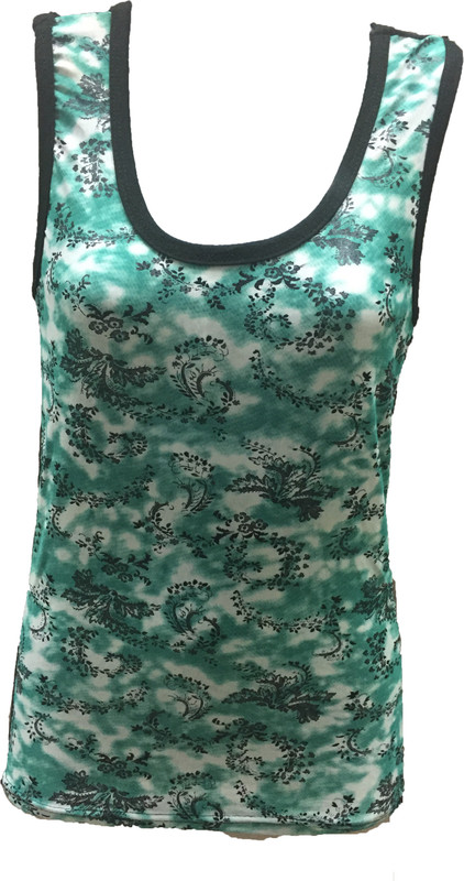 Dovekie Casual Sleeveless Printed Women Green, White Top