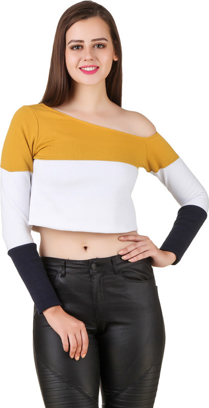 Texco Casual Full Sleeve Solid Women Yellow, White, Blue Top