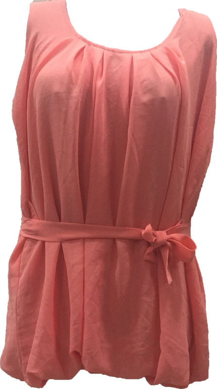 Dovekie Casual Sleeveless Solid Women Orange Top