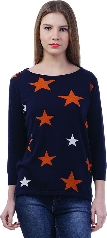 Kalt Casual 3/4 Sleeve Geometric Print Women Multicolor Top