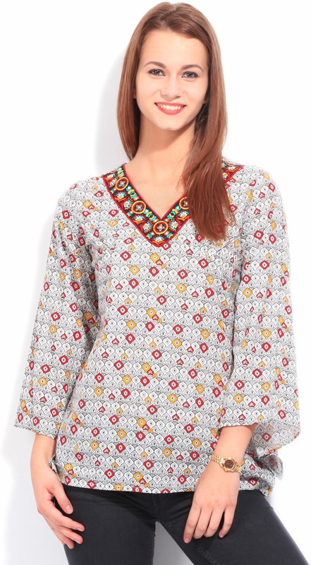 Imara Casual 3/4 Sleeve Printed Women Multicolor Top