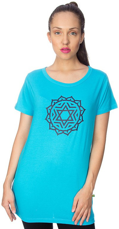 Goldstroms Casual Short Sleeve Printed Women Light Blue Top