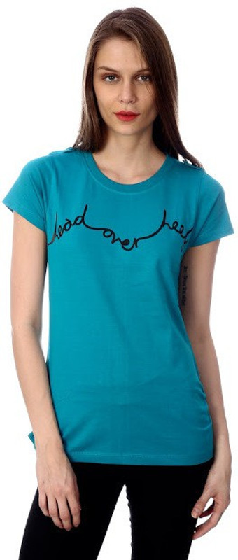 Goldstroms Sports Short Sleeve Solid Women Light Blue Top